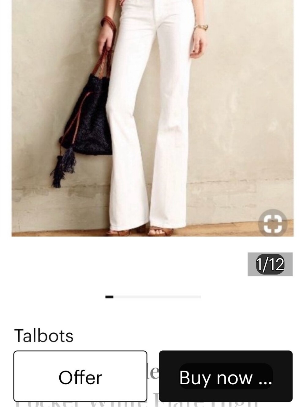 Talbots White High-Rise Flare Jeans